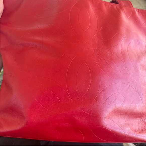 Elegant Red Leather Lambskin Chanel Tote Bag! original price $8500 - Picture 4 of 7